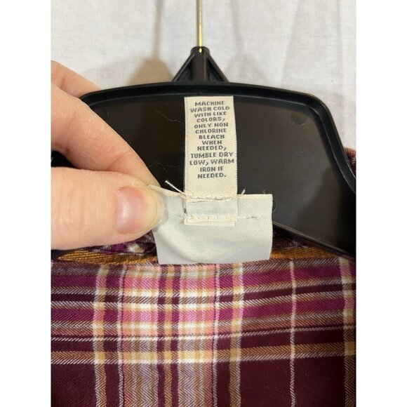 St John’s Bay 3X Maroon Plaid Long Sleeved Button Up Shirt 100% Cotton - Picture 3 of 7